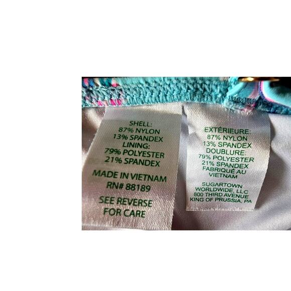 Lilly Pulitzer Girls One Piece Swimsuit, Sz 12, Bayside Blue Under The Moon - Picture 3 of 6